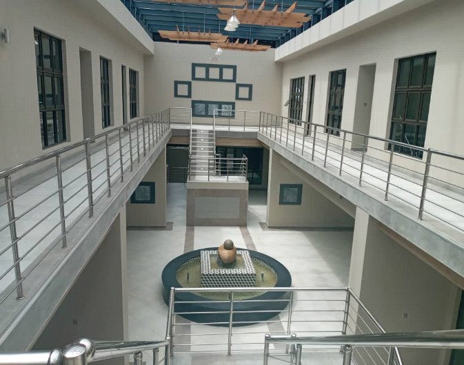 Completed building interior supported by coordinated mechanical services